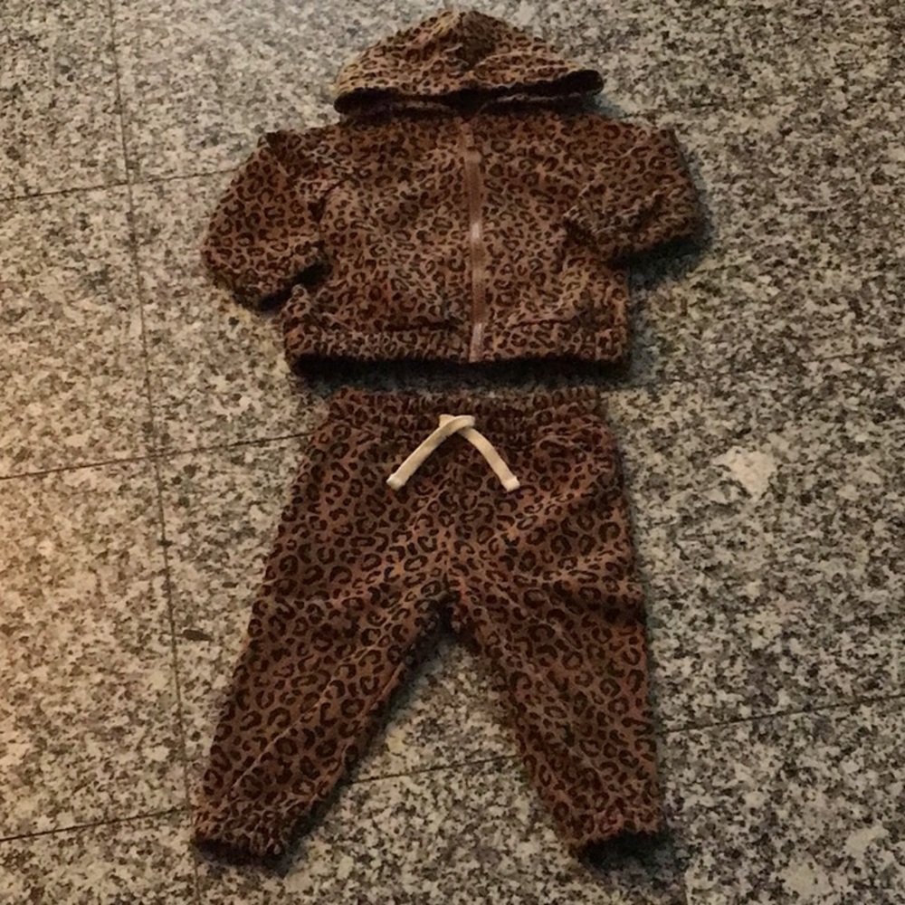 Leopard Print Hoodie & Jogger Set